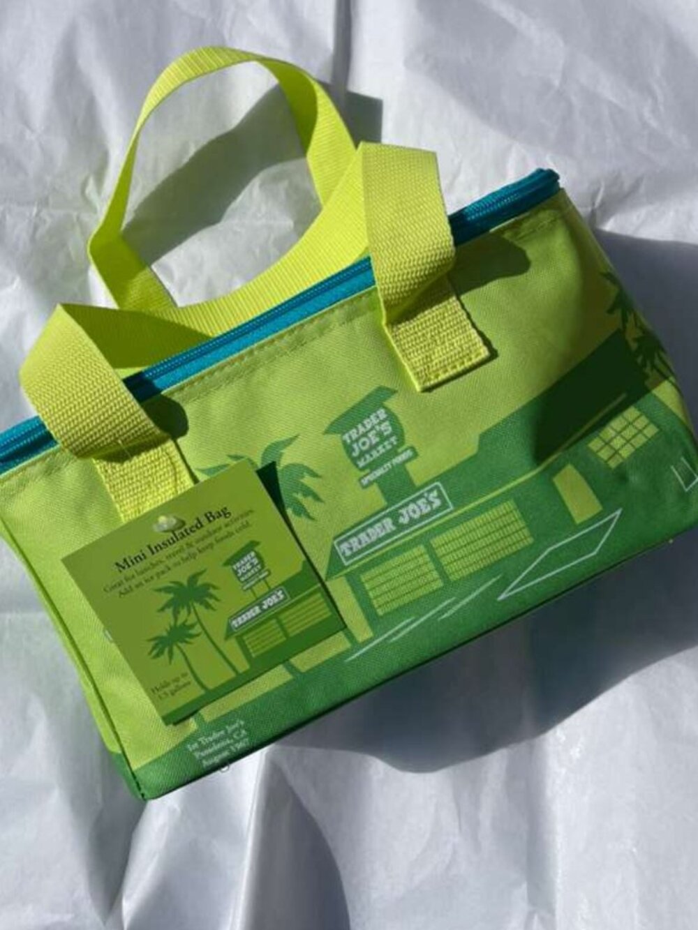 NWT! - Neon Green - Trader Joe’s Mini Insulated Cooler Bag